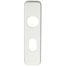 PAIR Door Handle Oval Backplate for Safety Levers 154 x 40mm Satin Aluminium