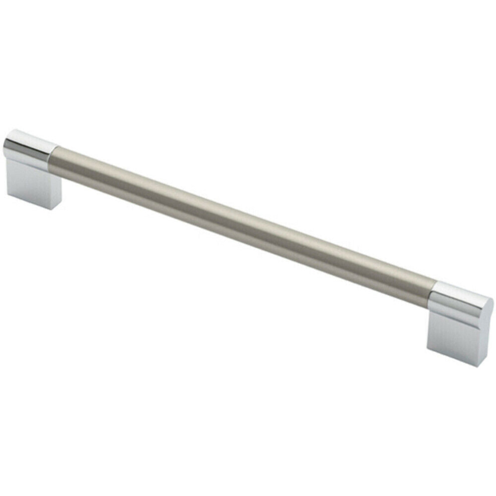 Keyhole Bar Pull Handle 236 X 14mm 224mm Fixing Centres Satin Nickel & Chrome