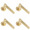 Loops 4x PAIR Straight Rounded Handle on Round Rose Concealed Fix Satin Brass 1