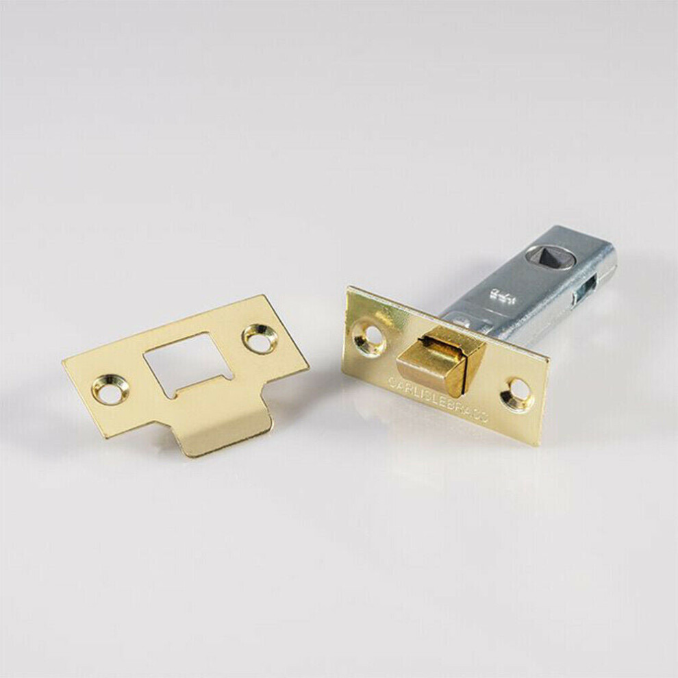 76mm Tubular Mortice Door Latch Plates & Fixings Included Electro Brassed