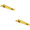 Loops 2x Curved Left Handed Door Pull Handle Engraved with 'Pull' Polished Brass 1