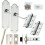Loops Door Handle & Latch Pack Chrome Victorian Scroll Lever Backplate 205 x 49mm 1