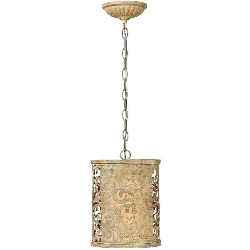 Loops 1 Bulb Ceiling Pendant Fitting Brushed Champagne Led E27 60W Bulb Light