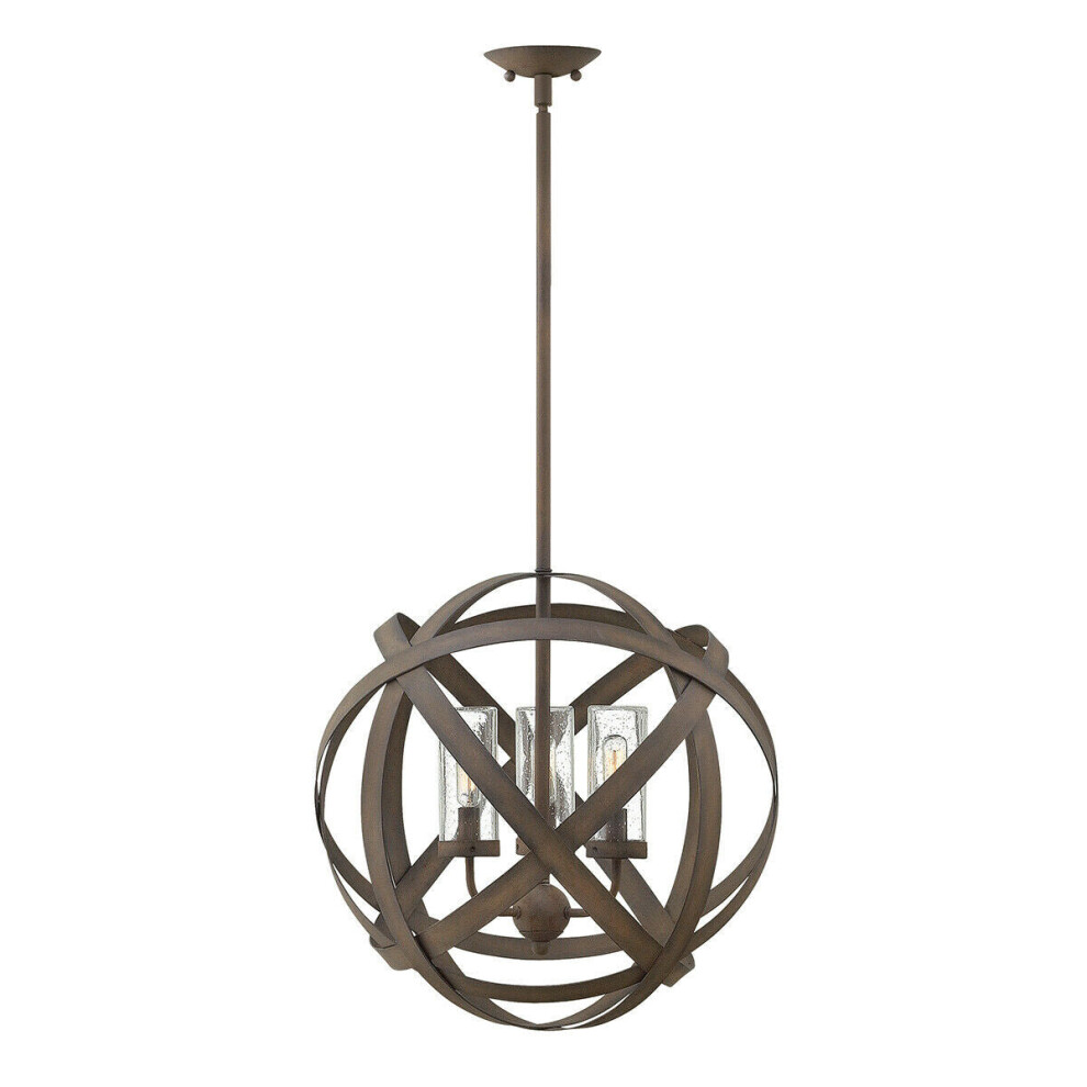 Loops Outdoor Ip44 3 Bulb Chandelier Light Vintage Iron Led E14 40W