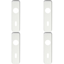 4x PAIR Door Handle Lock Backplate for Safety Levers 154 x 40mm Satin Aluminium