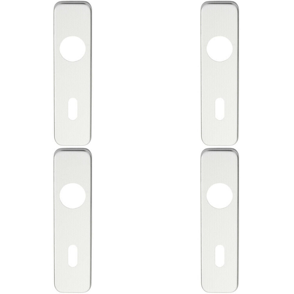 4x PAIR Door Handle Lock Backplate for Safety Levers 154 x 40mm Satin Aluminium