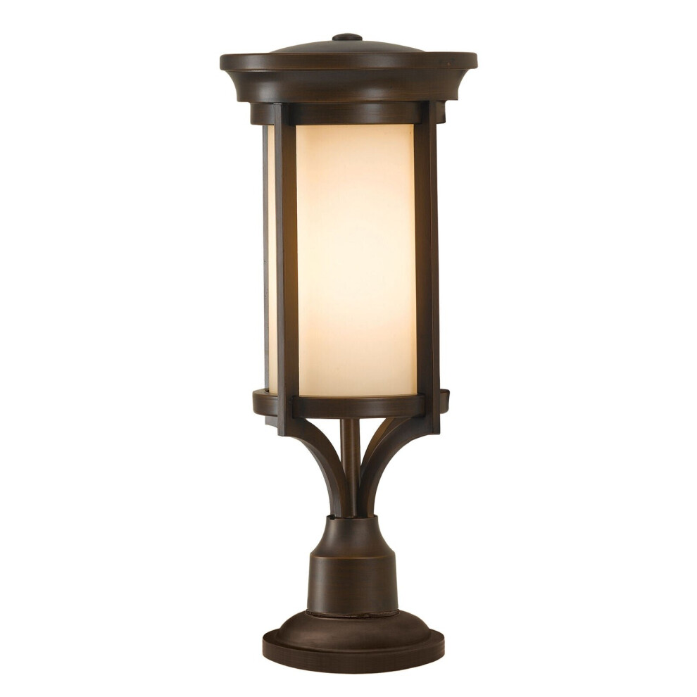 Loops Outdoor Ip44 1 Bulb Wall Ground Pedestal Heritage Bronze Led E27 60W