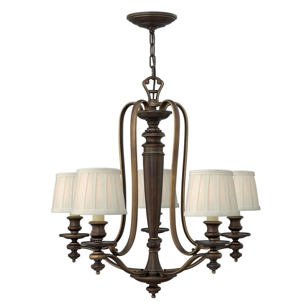 Loops 5 Bulb Chandelier Hanging Pendant Royal Led E14 60W Bulb Light/Bronze