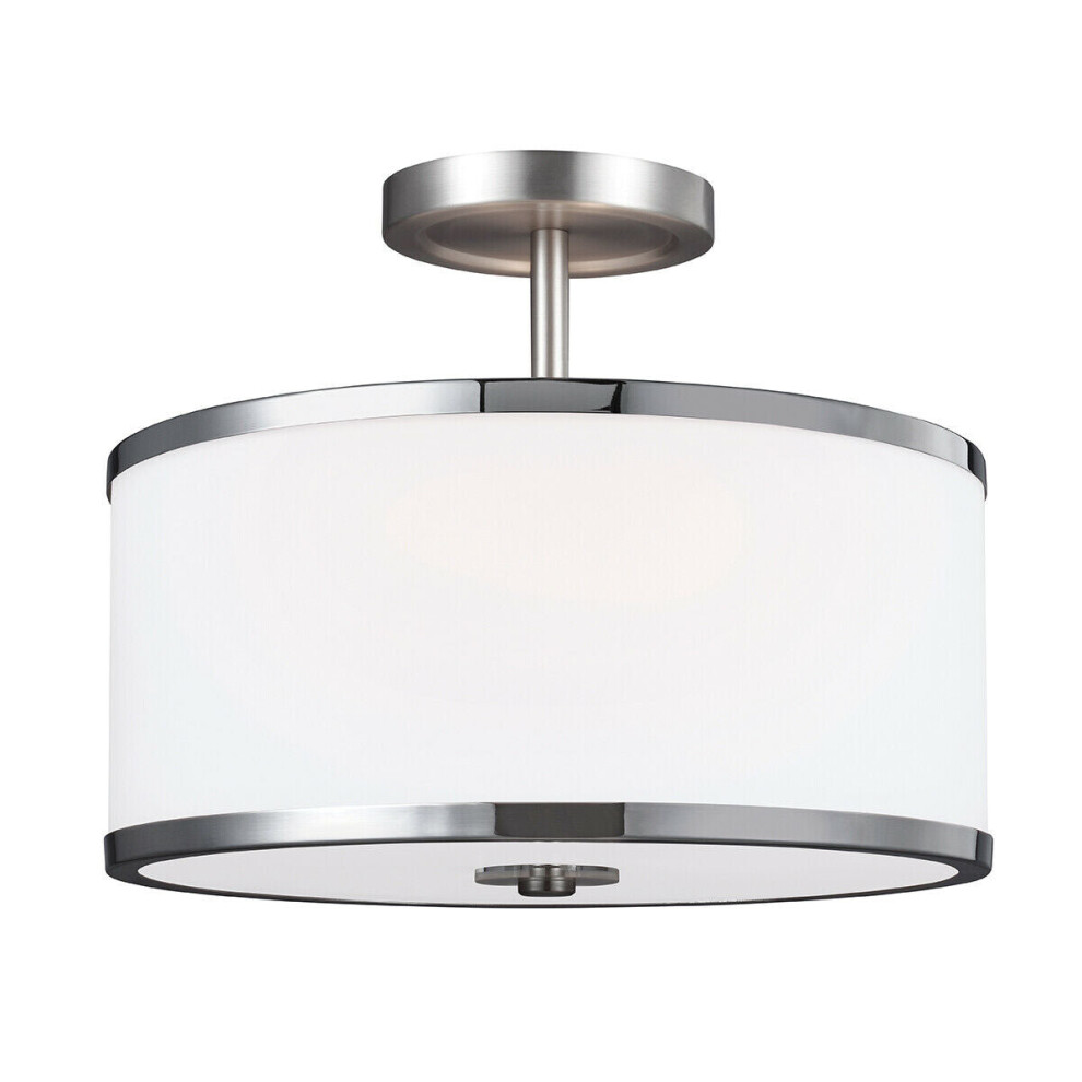 Loops 2 Bulb Ceiling Pendant Fitting Satin Nickel Chrome Led E27 100W Bulb Light