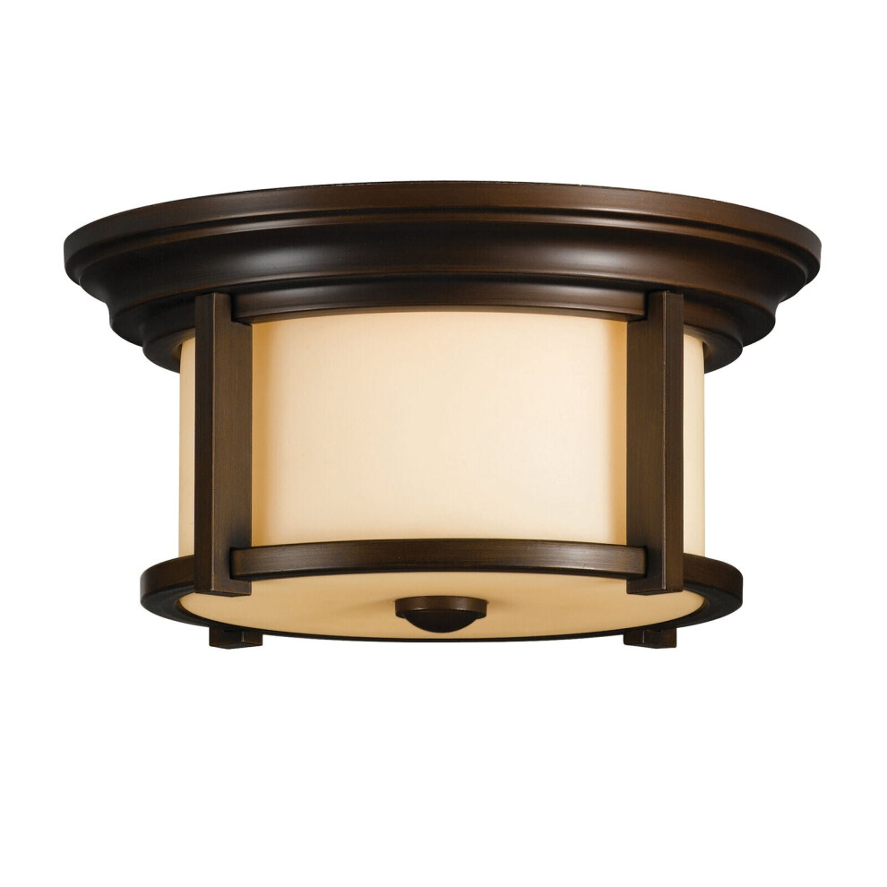 Loops Outdoor Ip44 2 Bulb Flush Light Heritage Bronze Led E27 60W