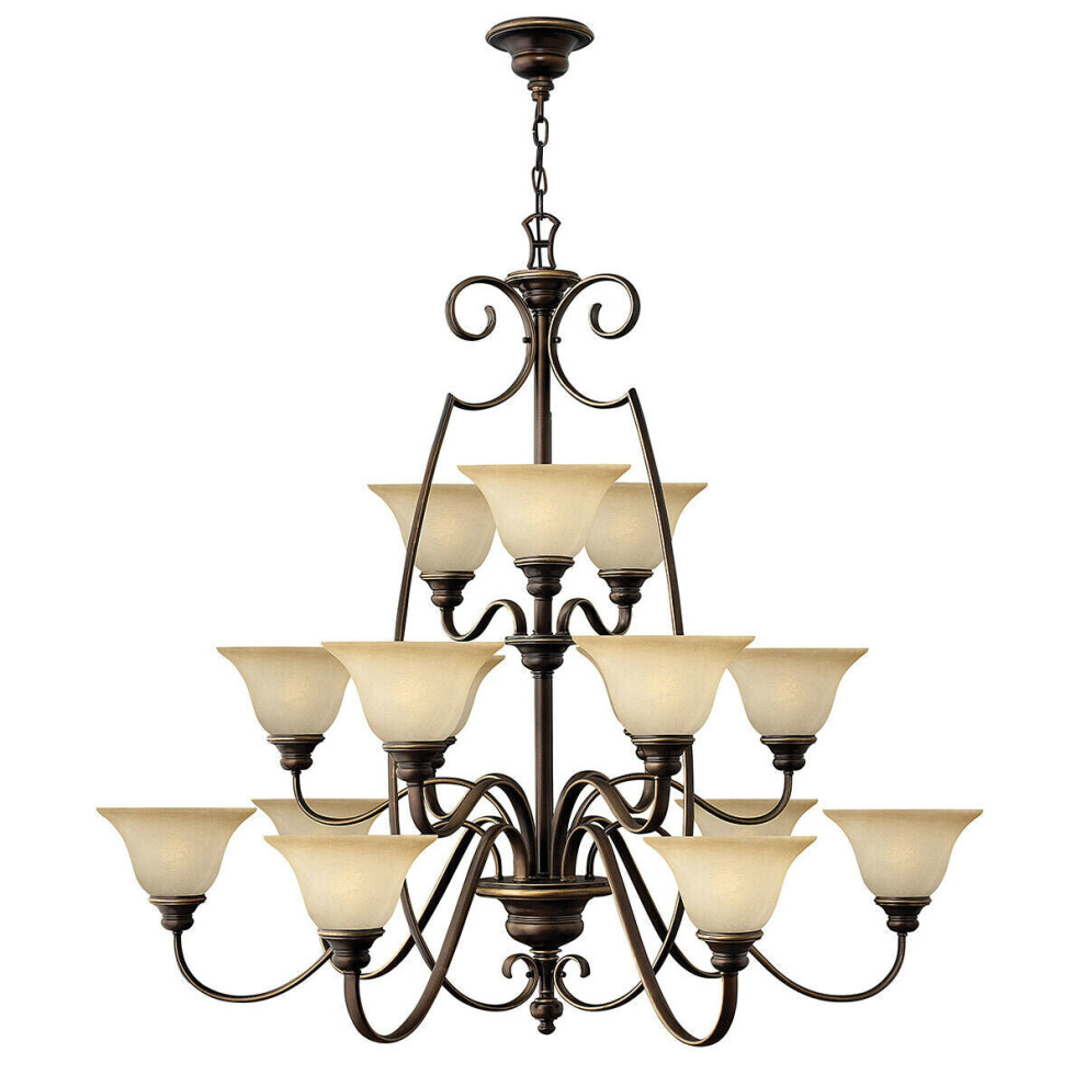 Loops 15 Bulb Chandelier Hanging Pendant Antique Led E27 60W Bulb Light/Bronze
