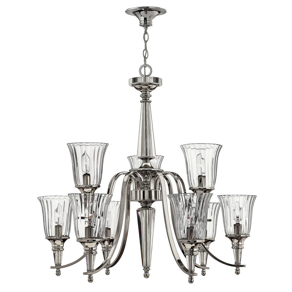 9 Bulb Chandelier Hanging Pendant LIght Sterling LED E14 60W Bulb