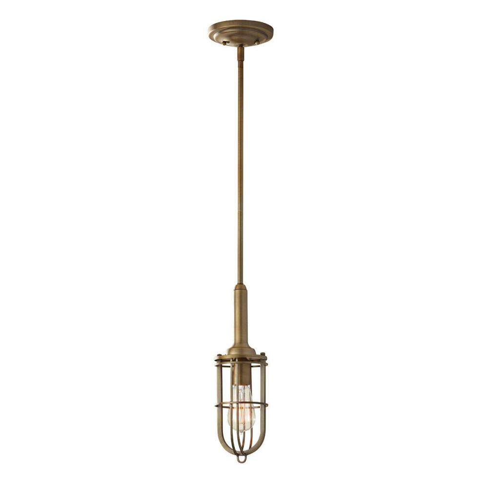 Loops 1 Bulb Ceiling Pendant Fitting Antique Brass Led E27 60W Bulb Light/Dark