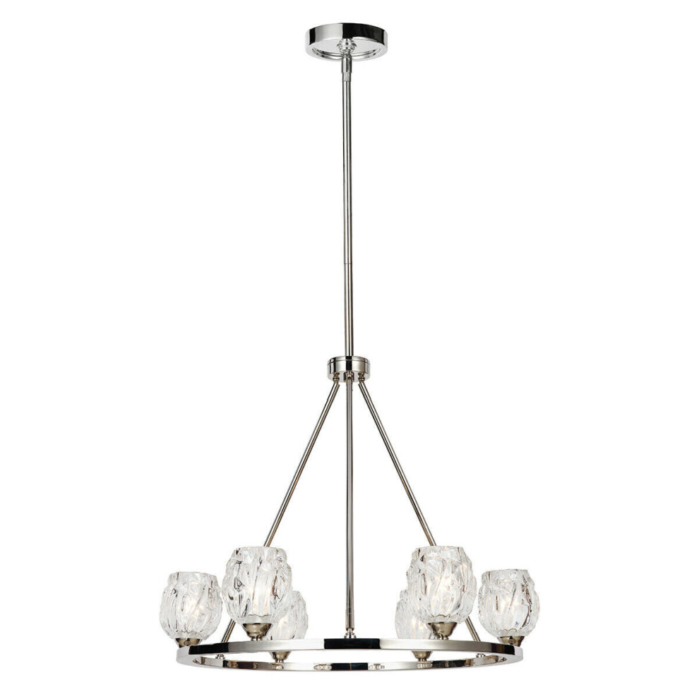 Loops 6 Bulb Chandelier Light Highly Polished Nickel Led G9 3.5W