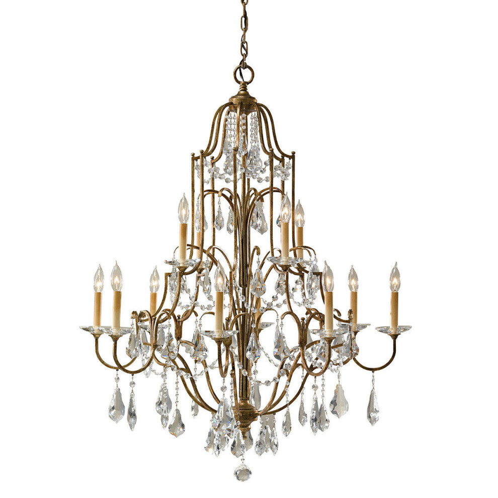 12 Bulb Chandelier Hanging Pendant LIght Oxidized Bronze LED E14 60W Bulb