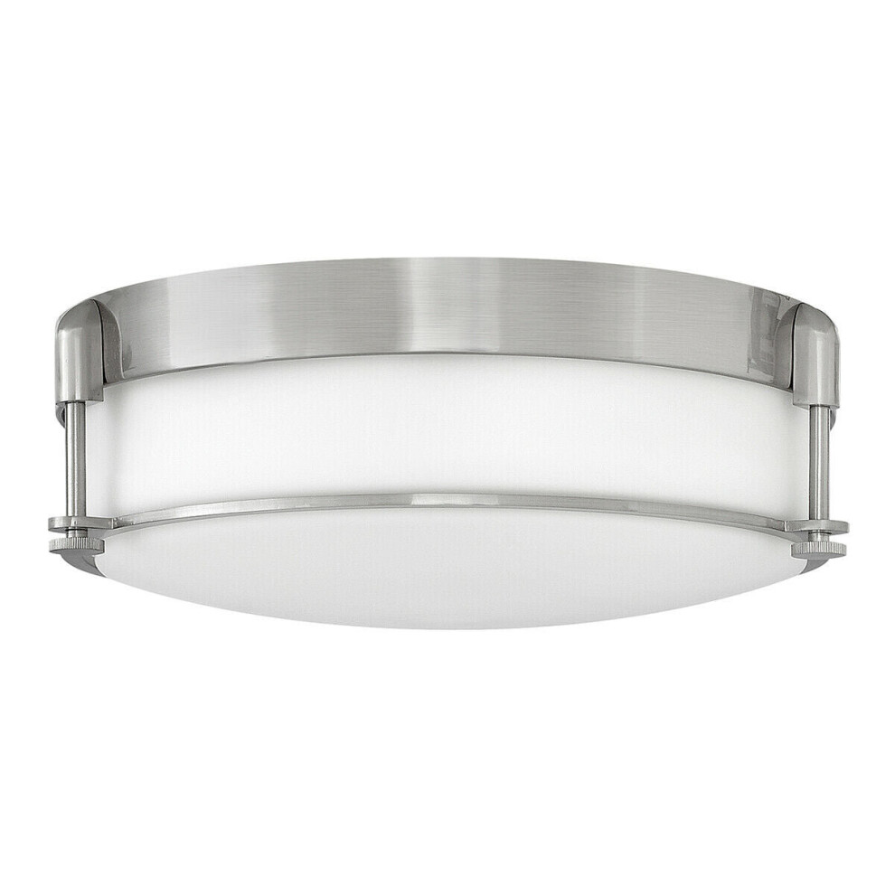 Loops 3 Bulb Flush Low Ceiling Brushed Nickel Led E27 60W Bulb Light