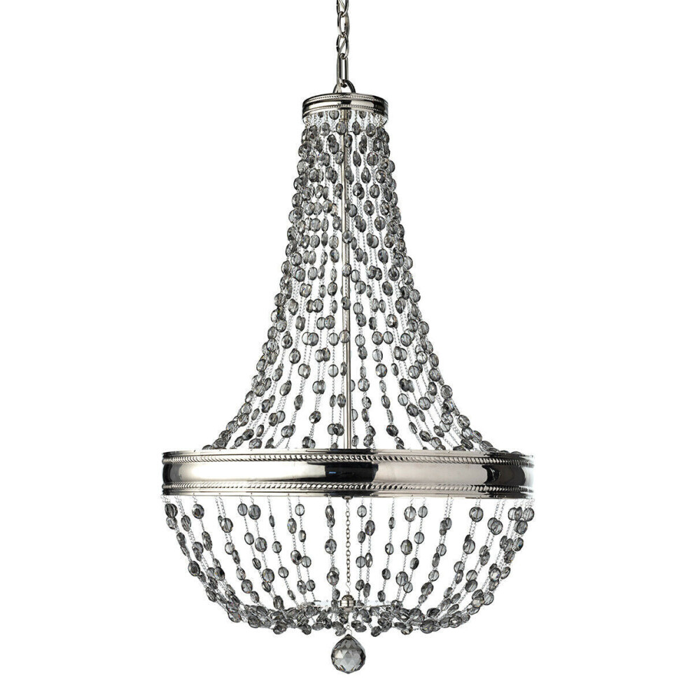 Loops 8 Bulb Chandelier Light Highly Polished Nickel Led E14 60W