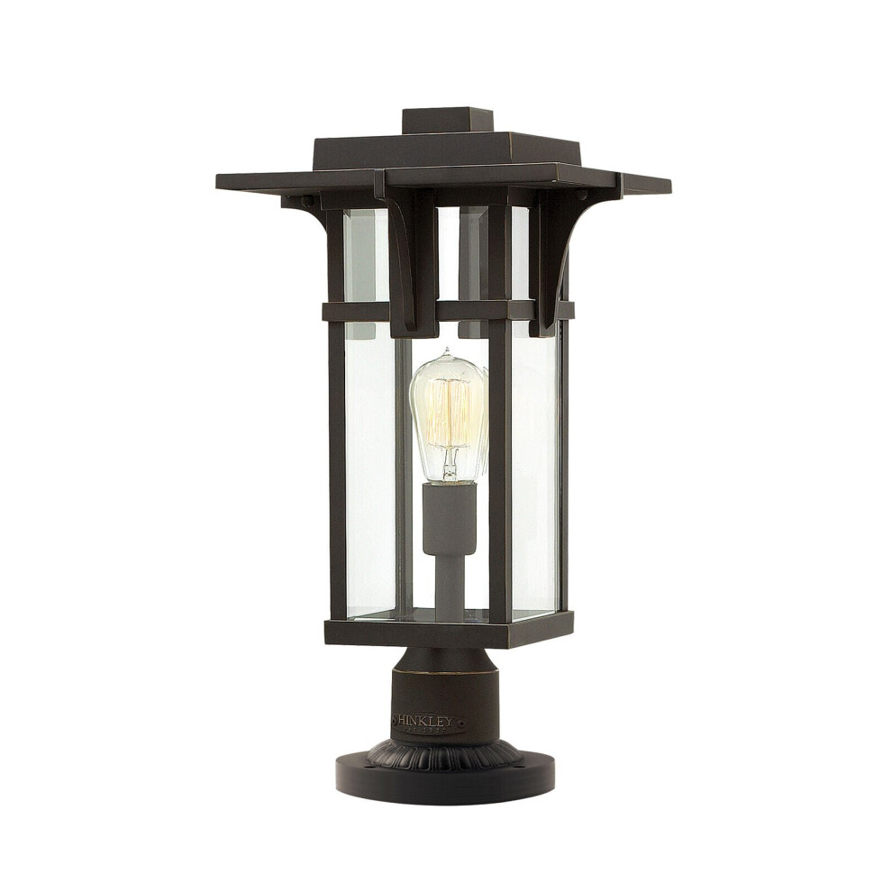 Outdoor IP44 1 Bulb Wall Ground Pedestal Light Oil Rubbed Bronze LED E27 100W