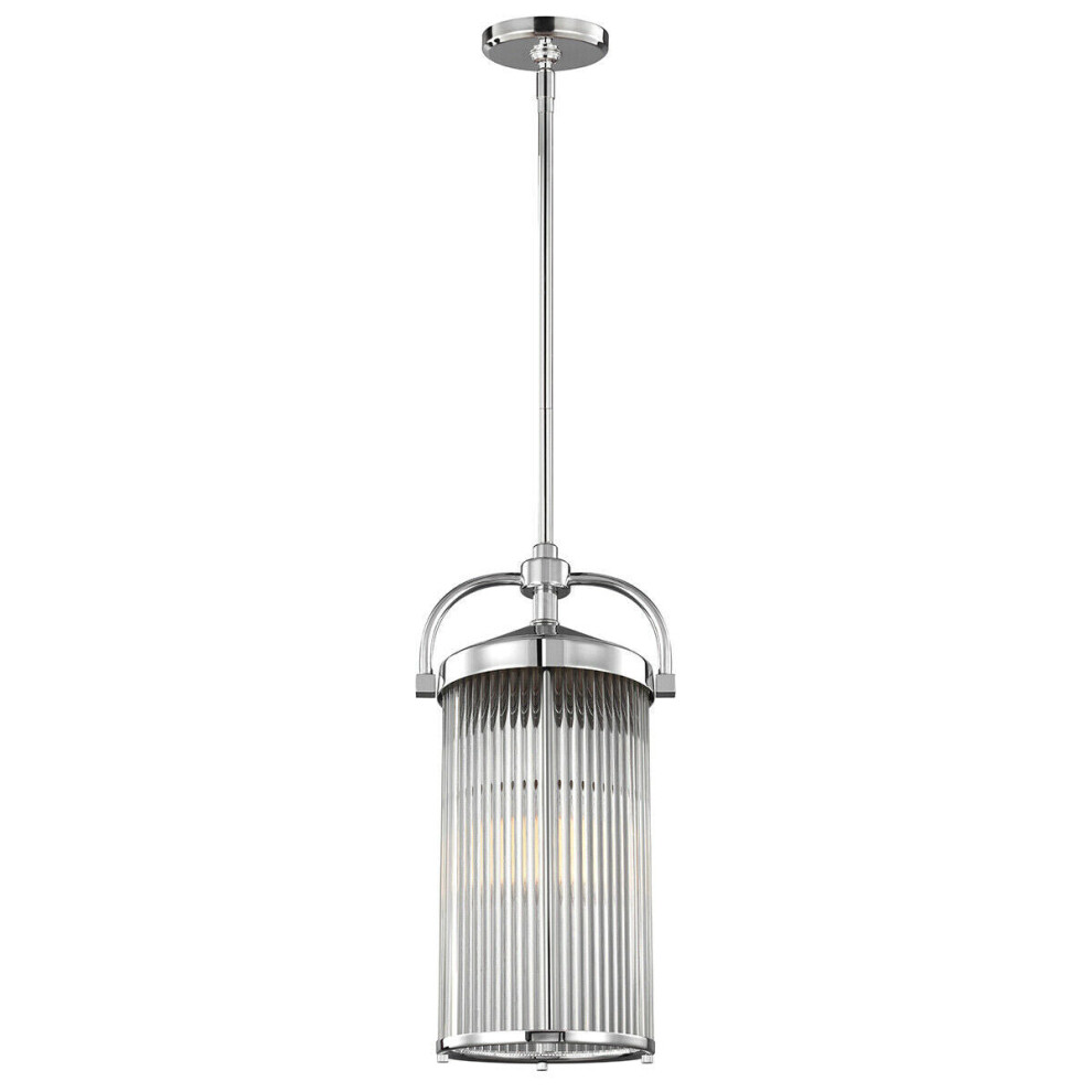 Loops Ip44 3 Bulb Ridged Glass Ceiling Pendant Light Fitting Chrome Led G9 3.5W Bulb