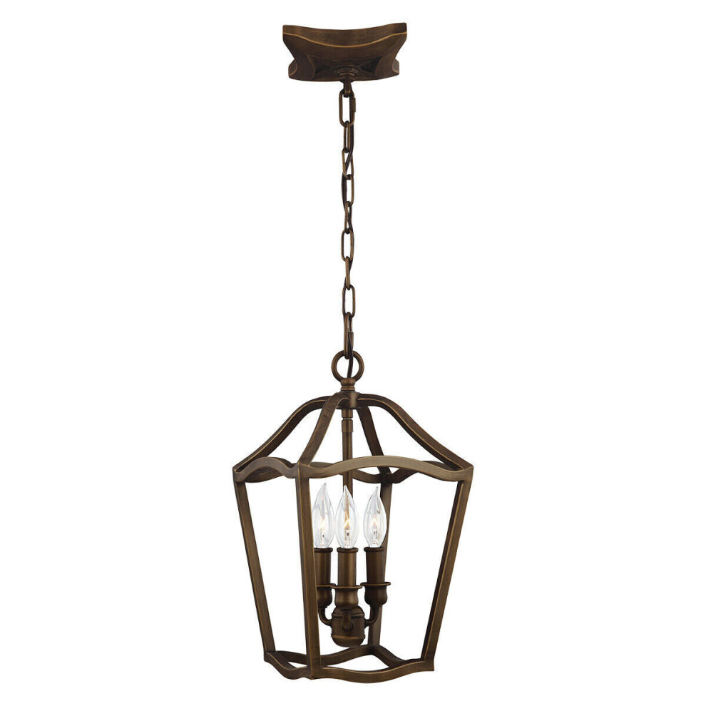 Loops 3 Bulb Ceiling Pendant Fitting Painted Aged Brass Finish Led E14 60W Bulb Light