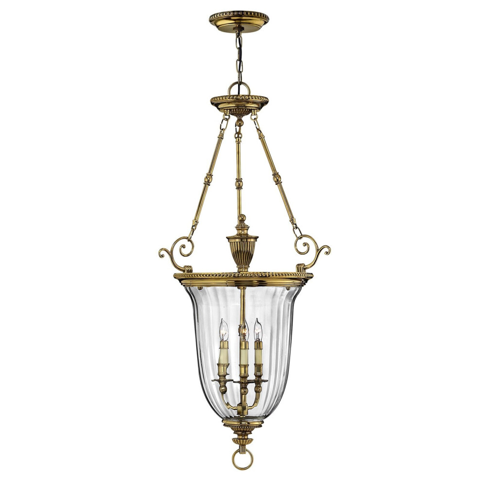 Loops 3 Bulb Ceiling Pendant Light Fitting Burnished Brass Led E14 60W Bulb