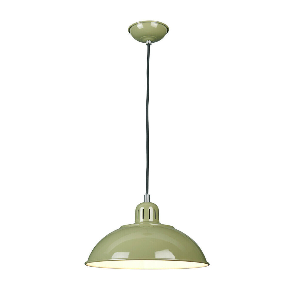 Loops 1 Bulb Ceiling Pendant Light Fitting Green Led E27 60W Bulb