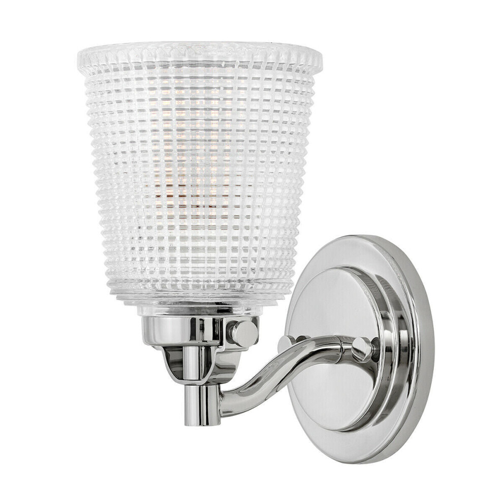 IP44 Wall Light Prismatic Glass Shade Polished Chrome LED G9 3.5W