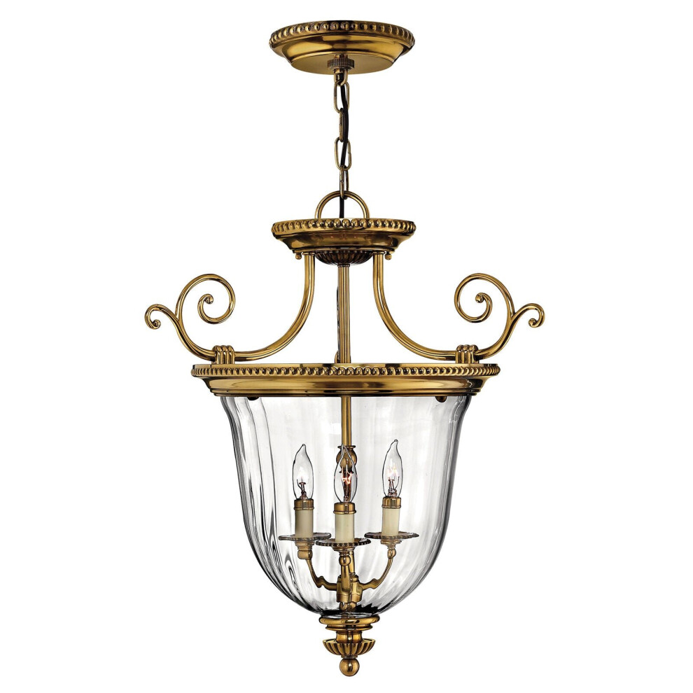 Loops 3 Bulb Ceiling Pendant Fitting Burnished Brass Led E14 60W Bulb Light