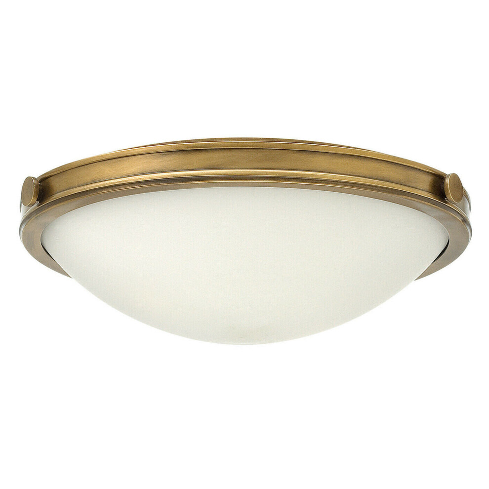 Loops 3 Bulb Flush Light Light Low Ceiling Heritage Brass Led E27 60W Bulb