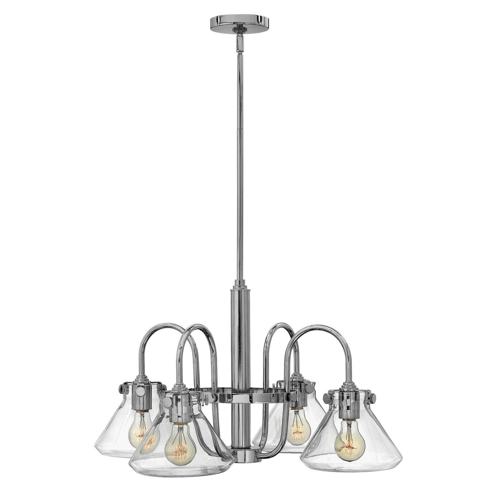 Loops 4 Bulb Chandelier Hanging Pendant Light Chrome Led E27 100W Bulb