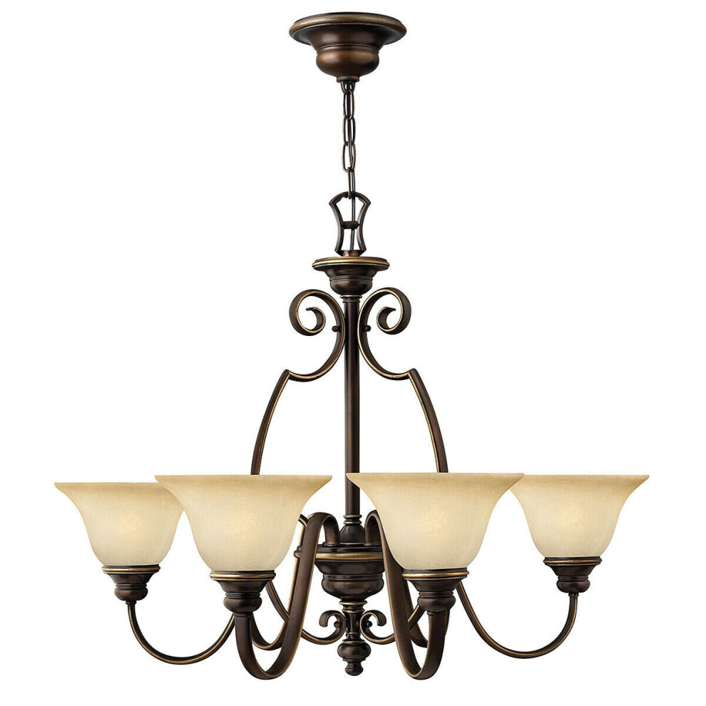 Loops 6 Bulb Chandelier Hanging Pendant Light Antique Bronze Led E27 60W Bulb
