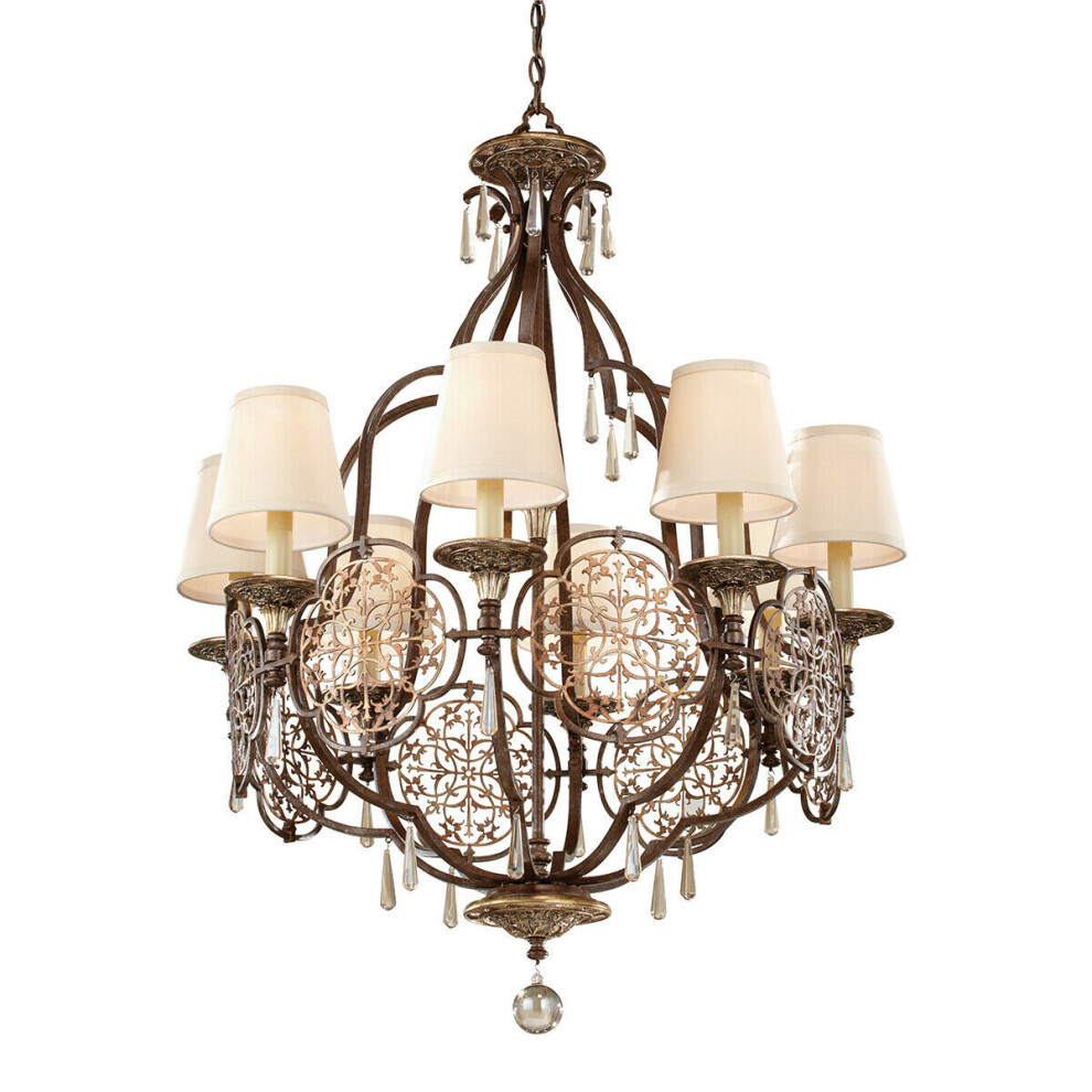 Loops 8 Bulb Chandelier British Oxidized Led E27 60W Light/Bronze
