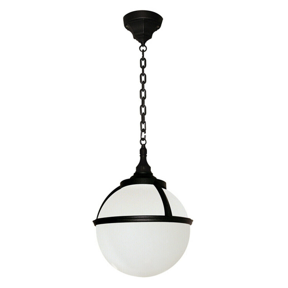 Loops Outdoor Ip44 1 Bulb Chain Lantern Black Led E27 100W Bulb Outside External