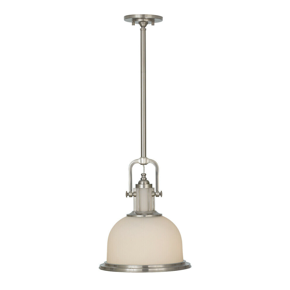 Loops 1 Bulb Ceiling Pendant Light Fitting Brushed Steel Led E27 60W Bulb