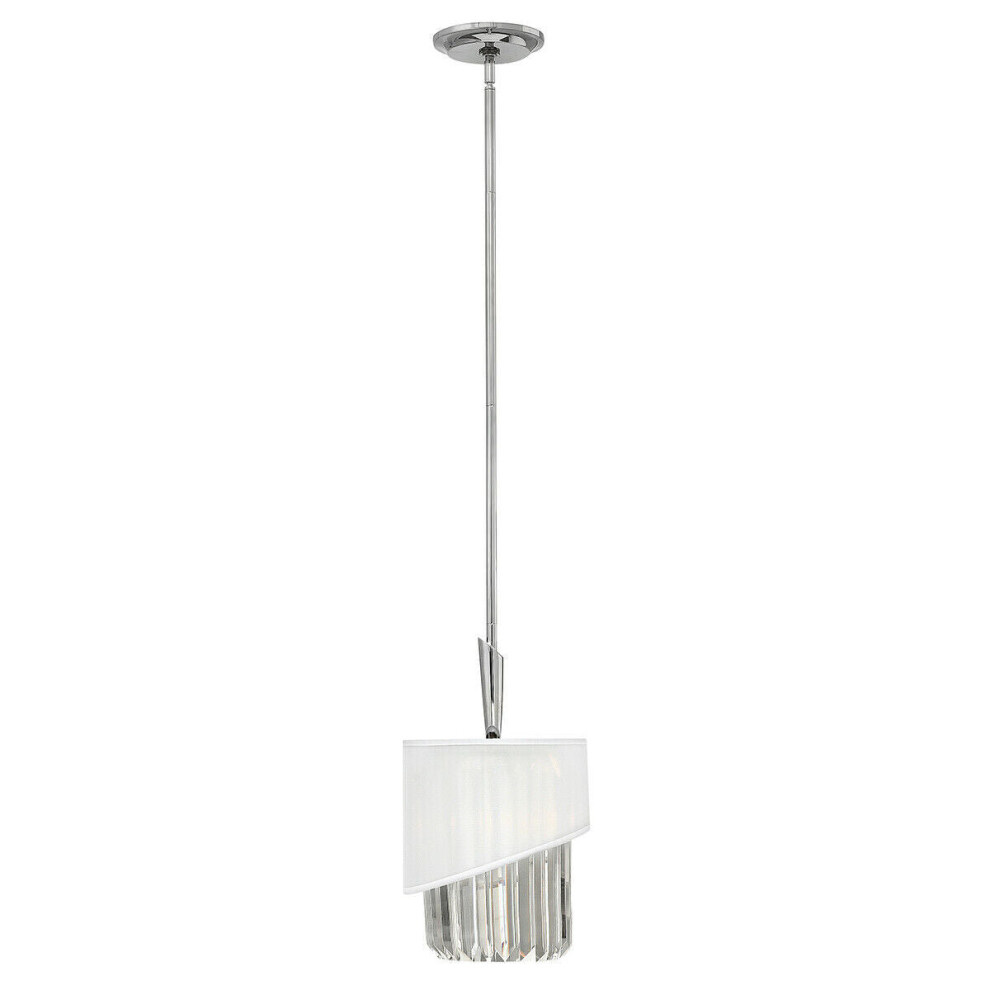 1 Bulb Ceiling Pendant Light Fitting Highly Polished Nickel LED E27 60W