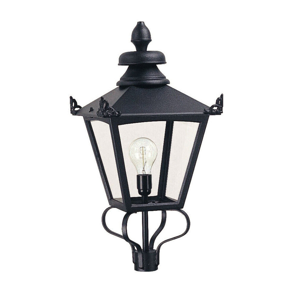 Loops Ip23 1 Bulb Lantern Head Only Black Led E27 150W Bulb Outside External