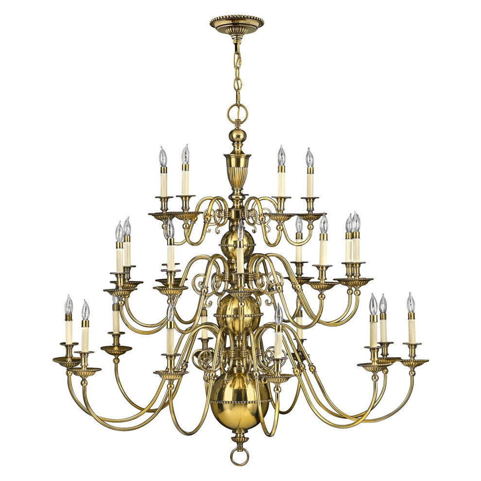 Loops 25 Bulb Chandelier Hanging Pendant Burnished Brass Led E14 40W Bulb Light