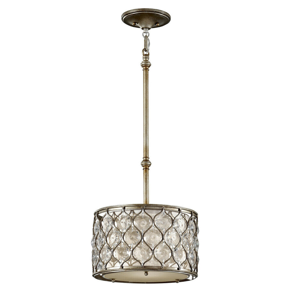 Loops 1 Bulb Ceiling Pendant Light Fitting Burnished Silver Led E27 60W Bulb