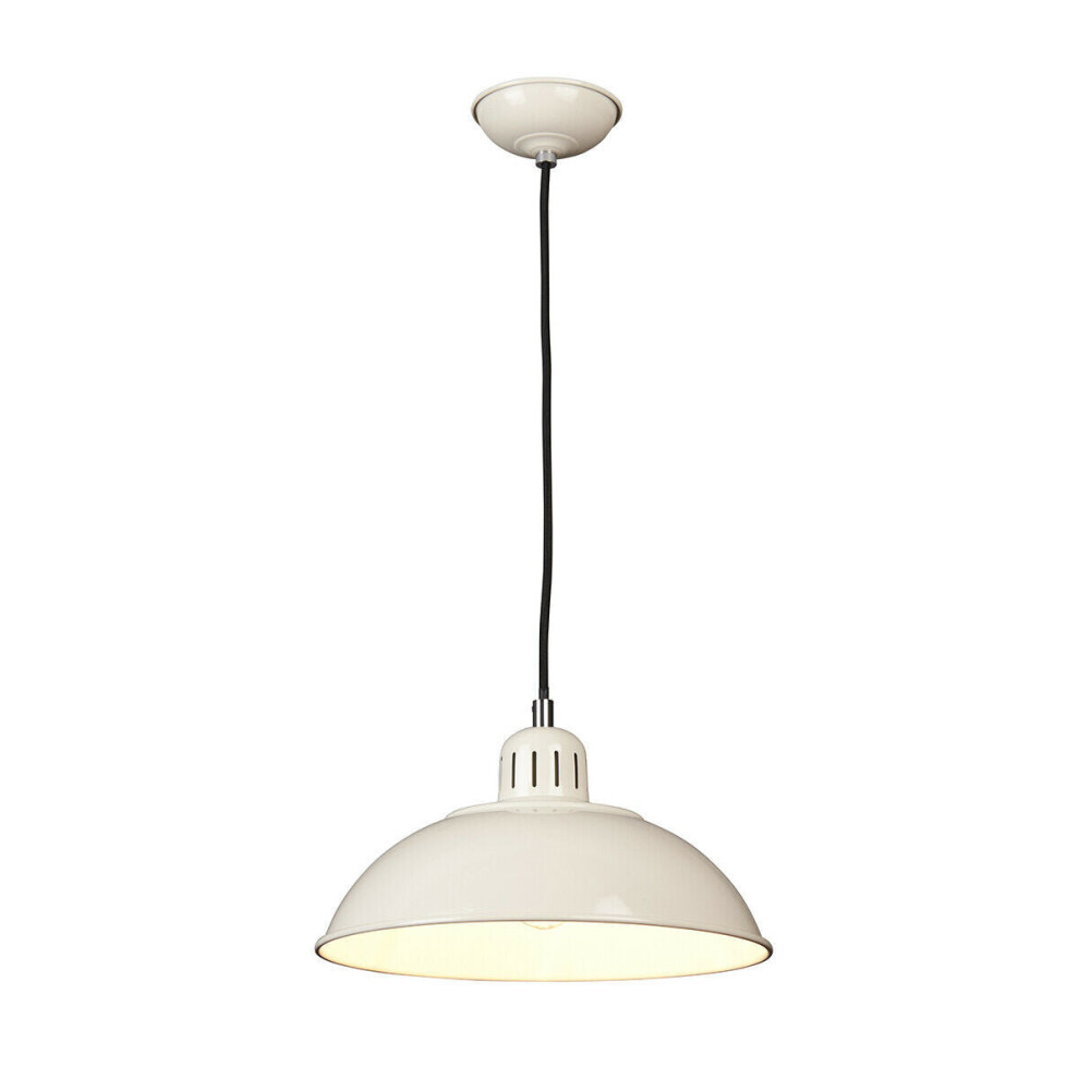 Loops 1 Bulb Ceiling Pendant Light Fitting Cream Led E27 60W Bulb