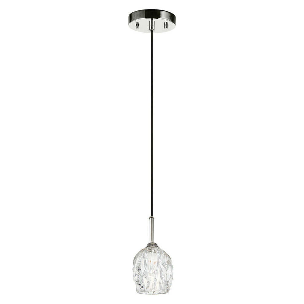 Loops 1 Bulb Ceiling Pendant Light Fitting Highly Polished Nickel Led G9 3.5W