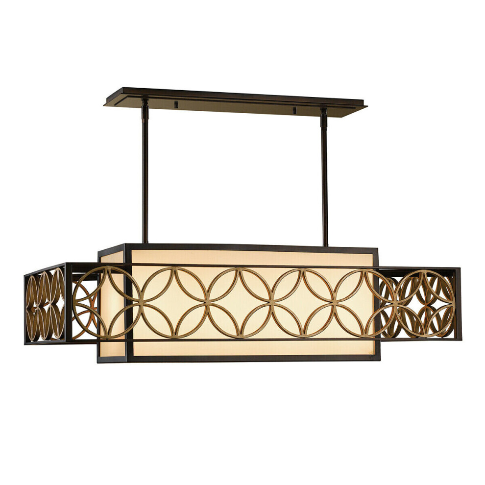 Loops 4 Bulb Chandelier Light Heritage Bronze Parissiene Gold Led E27 100W
