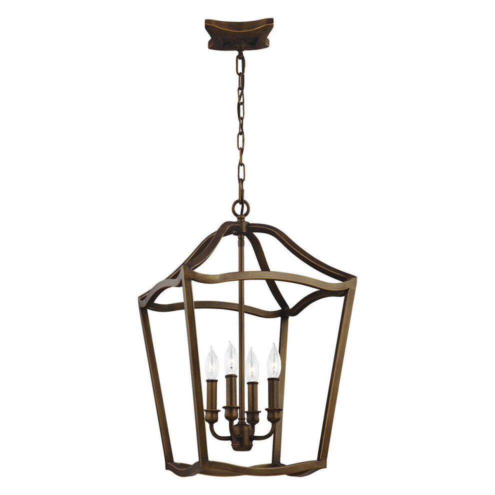 Loops 4 Bulb Ceiling Pendant Fitting Painted Aged Brass Finish Led E14 60W Bulb Light