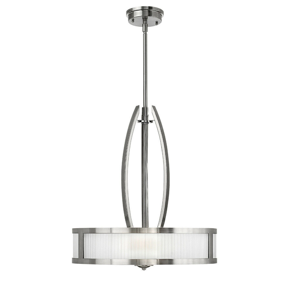 Loops 3 Bulb Ceiling Pendant Light Fitting Brushed Nickel Led G9 3.5W Bulb