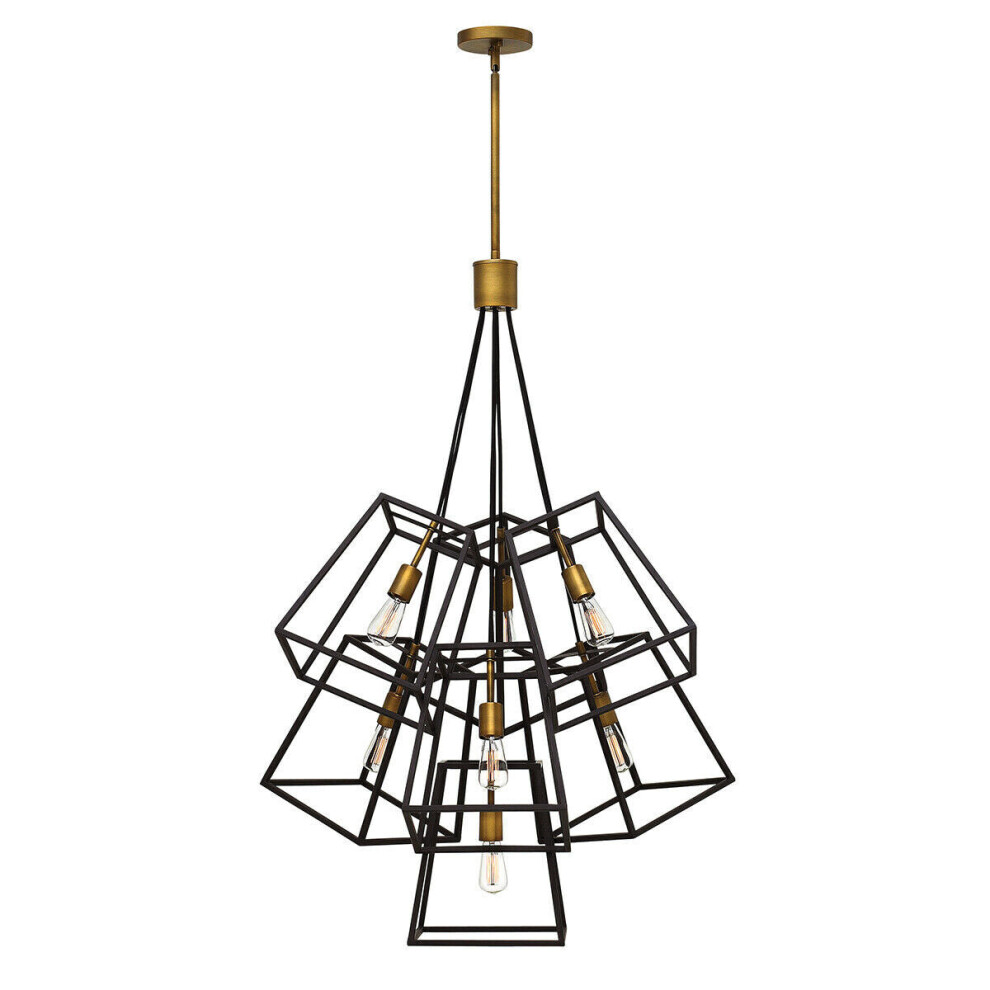 Loops 7 Bulb Chandelier Hanging Pendant Led E27 60W Bulb Light/Bronze