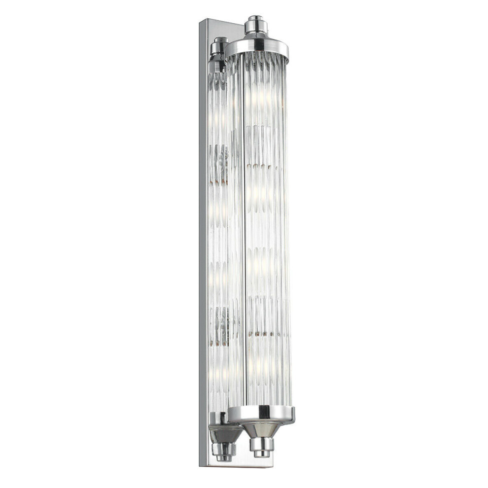 Loops Ip44 4 Bulb Pendant Light Secure Long Glass Tube Shades Chrome Led G9 3.5W