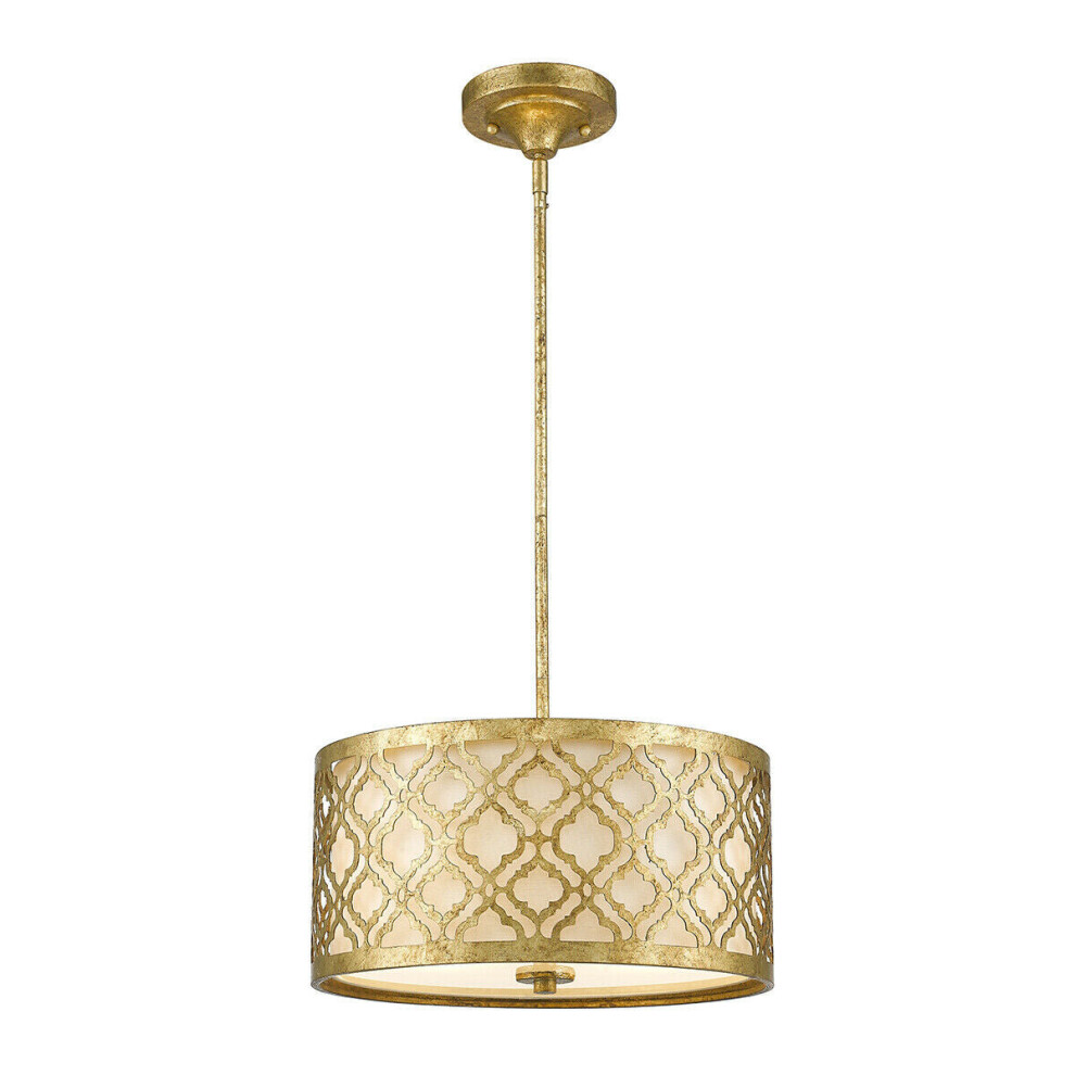 Loops 2 Bulb Ceiling Pendant Light Fitting Distressed Gold Led E27 75W Bulb