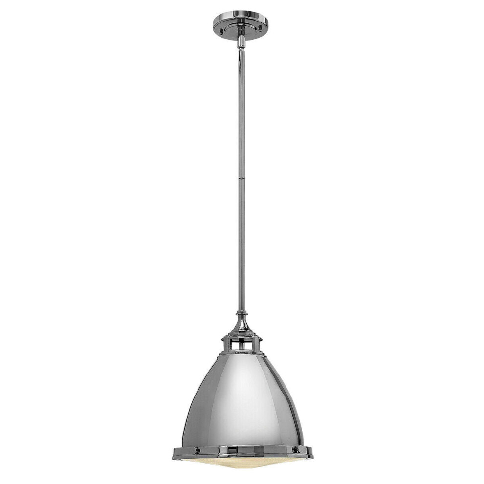 Loops 1 Bulb Ceiling Pendant Light Fitting Highly Polished Nickel Led E27 100W