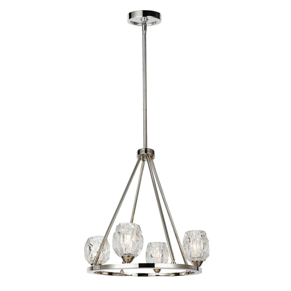 Loops 4 Bulb Chandelier Light Highly Polished Nickel Led G9 3.5W