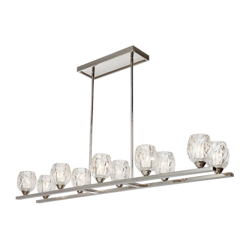 Loops 10 Bulb Chandelier Light Highly Polished Nickel Led G9 3.5W