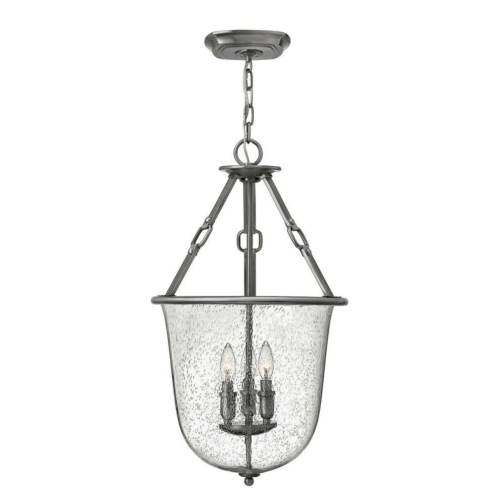 Loops 3 Bulb Chandelier Polished Antique Nickel Led E14 60W Light
